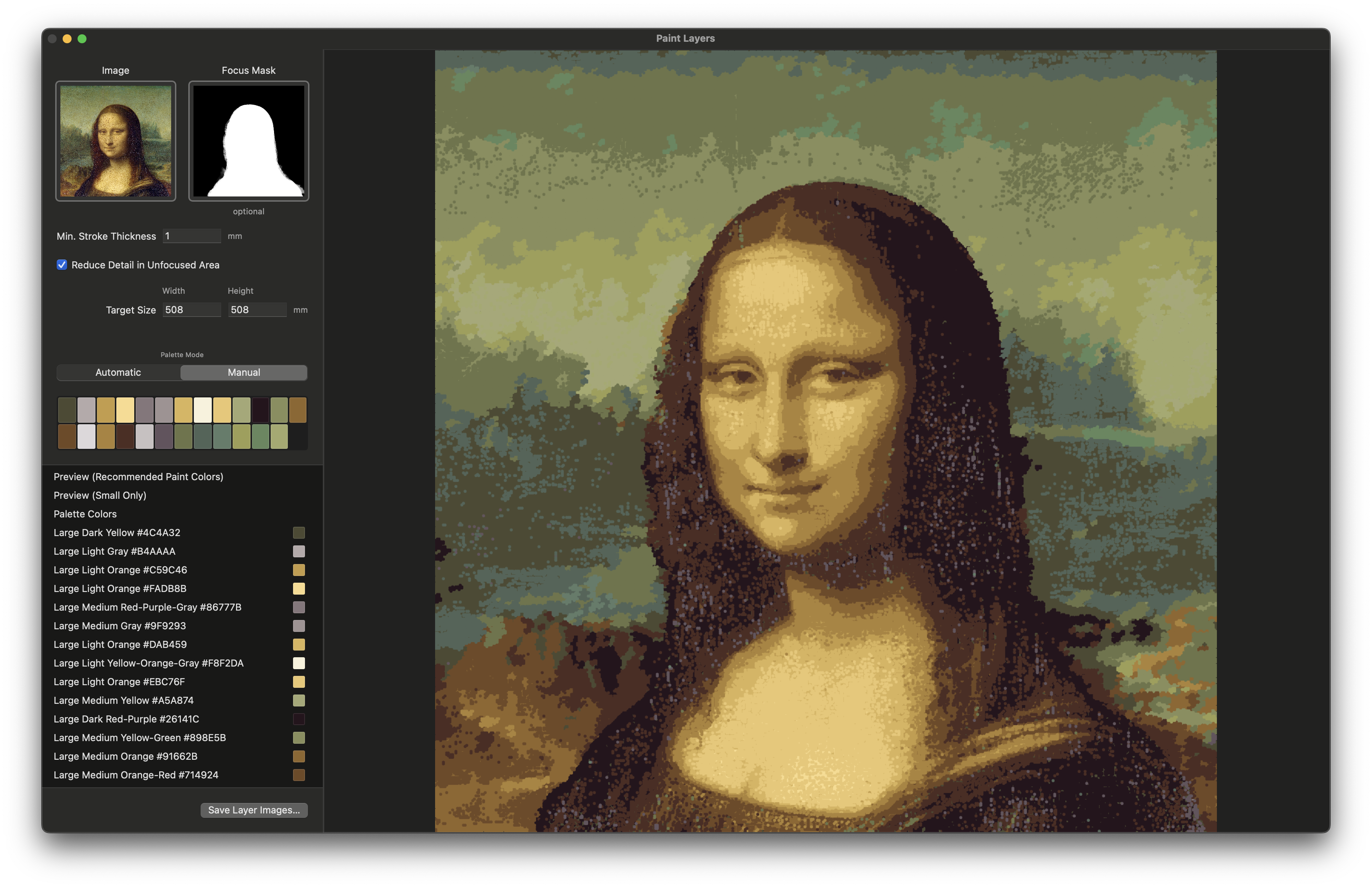 Palette customization interface