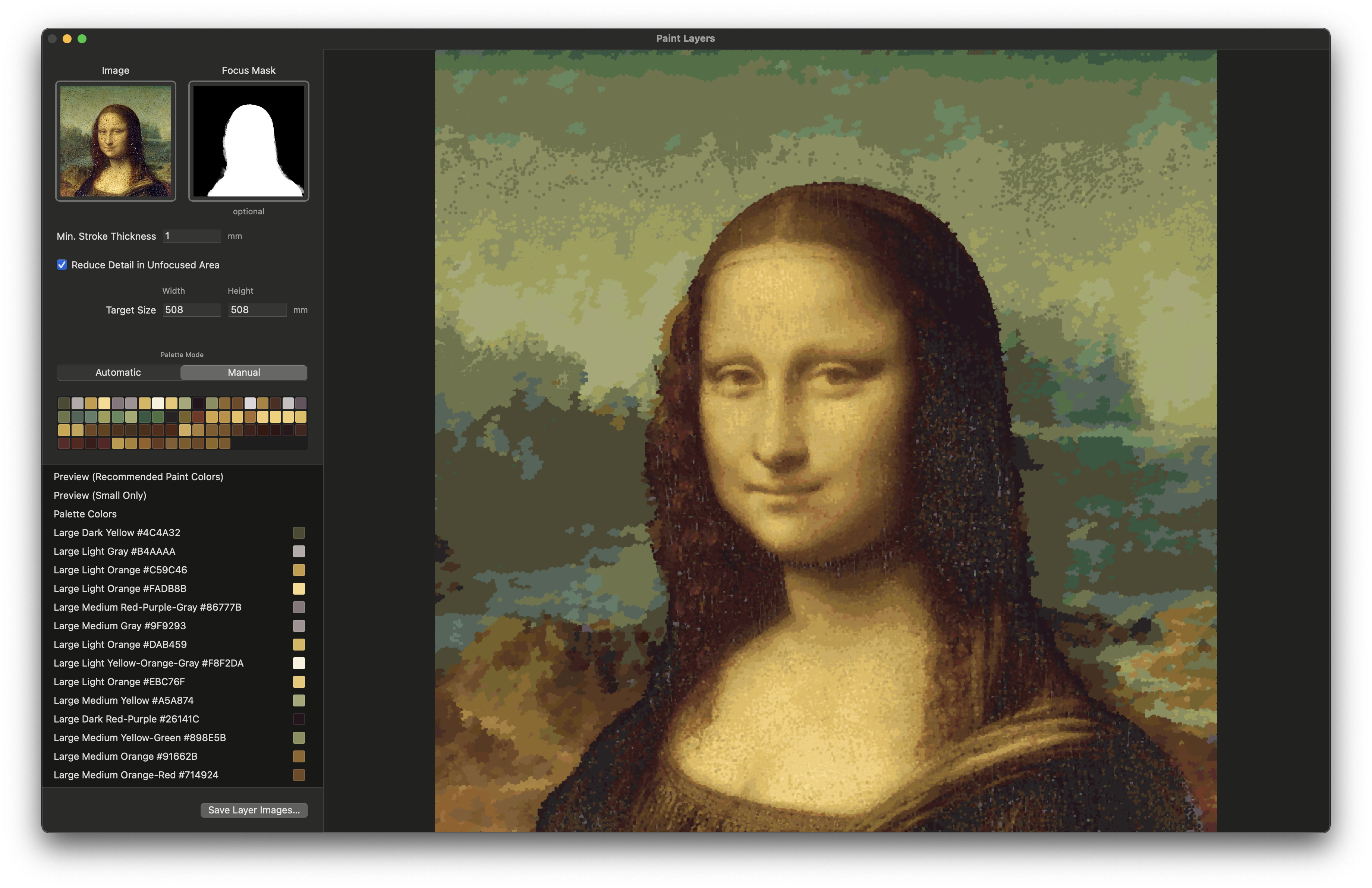 Additional palette sampling