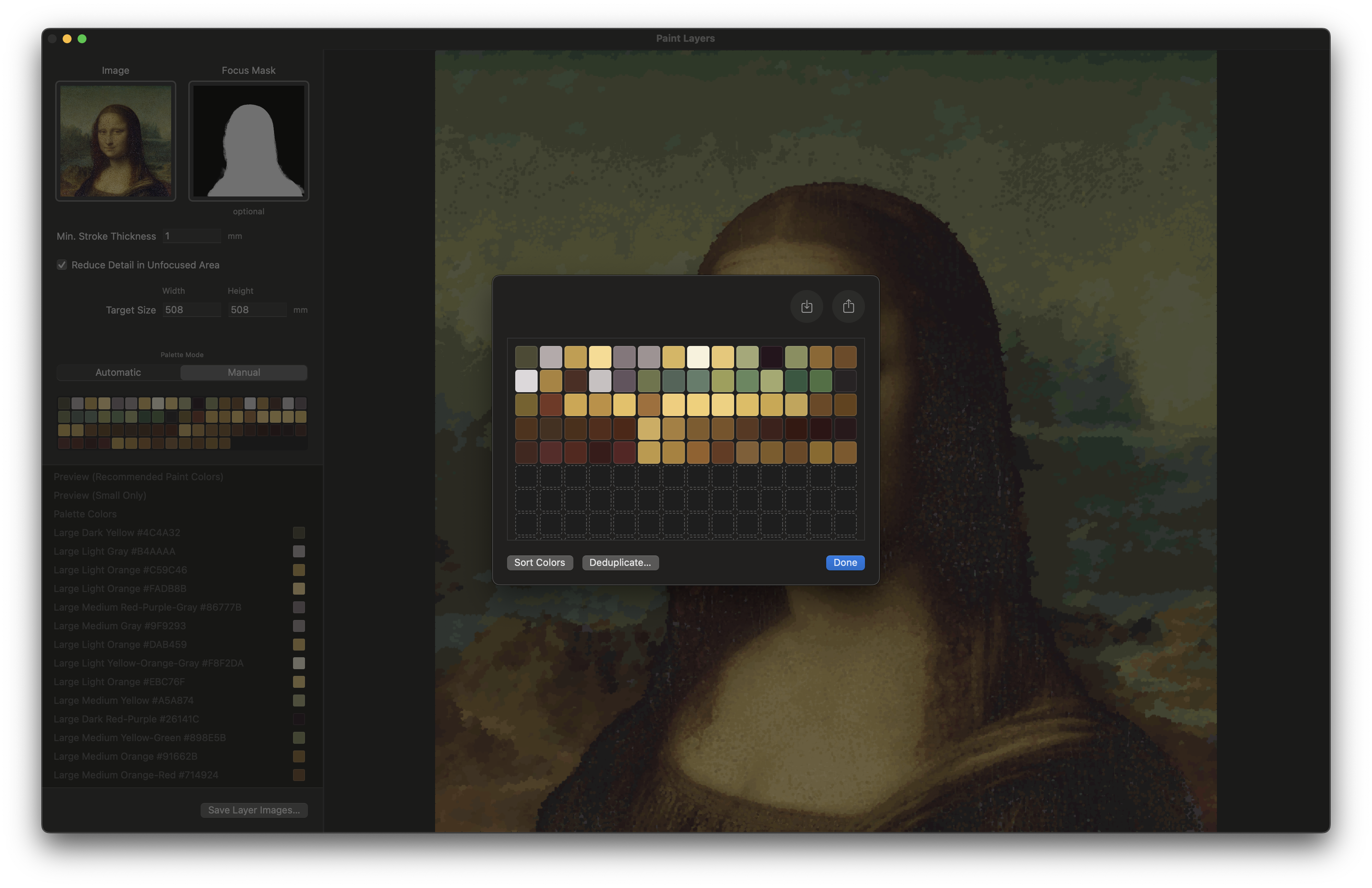 Palette editor interface