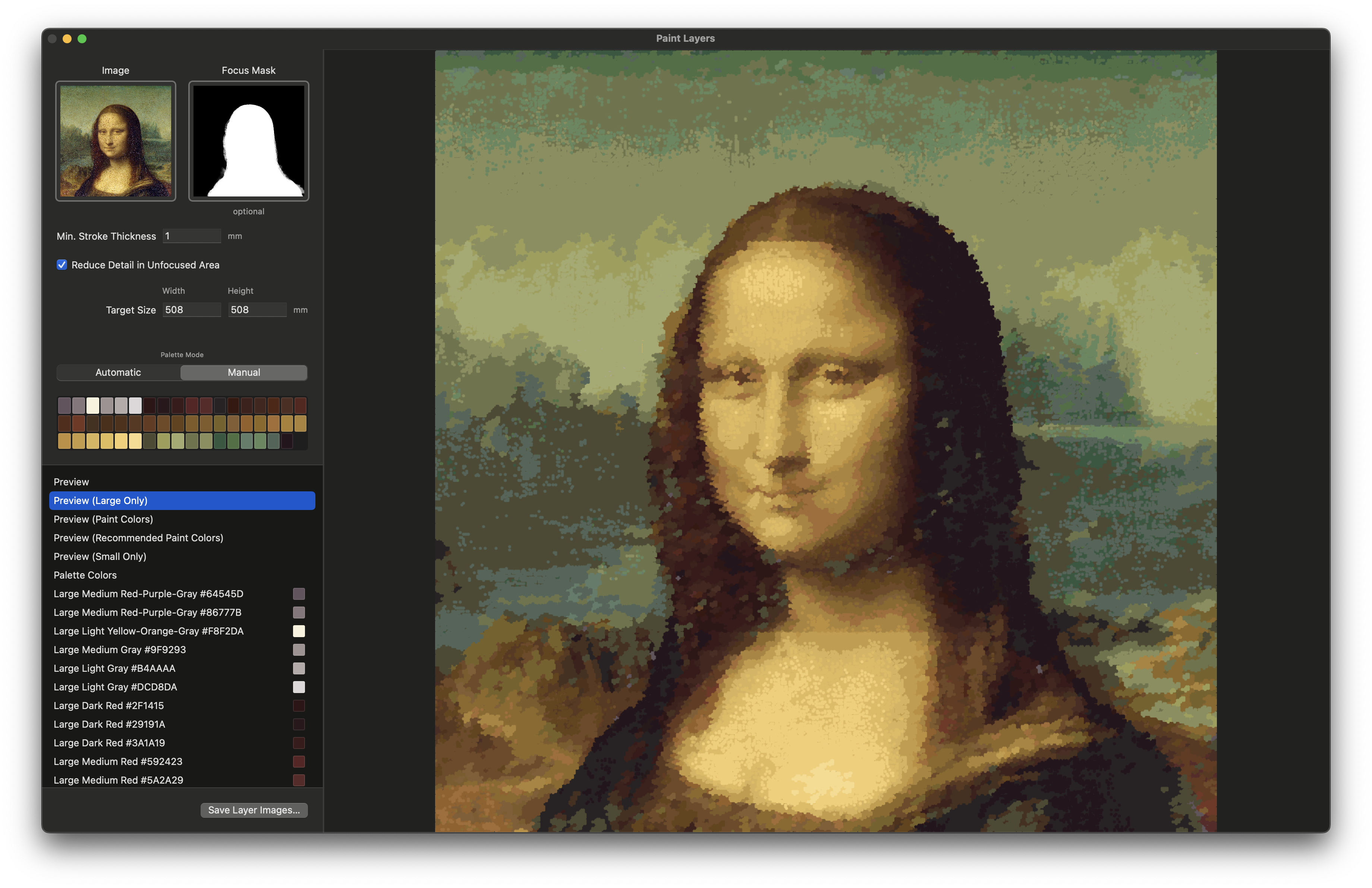 Large strokes only preview