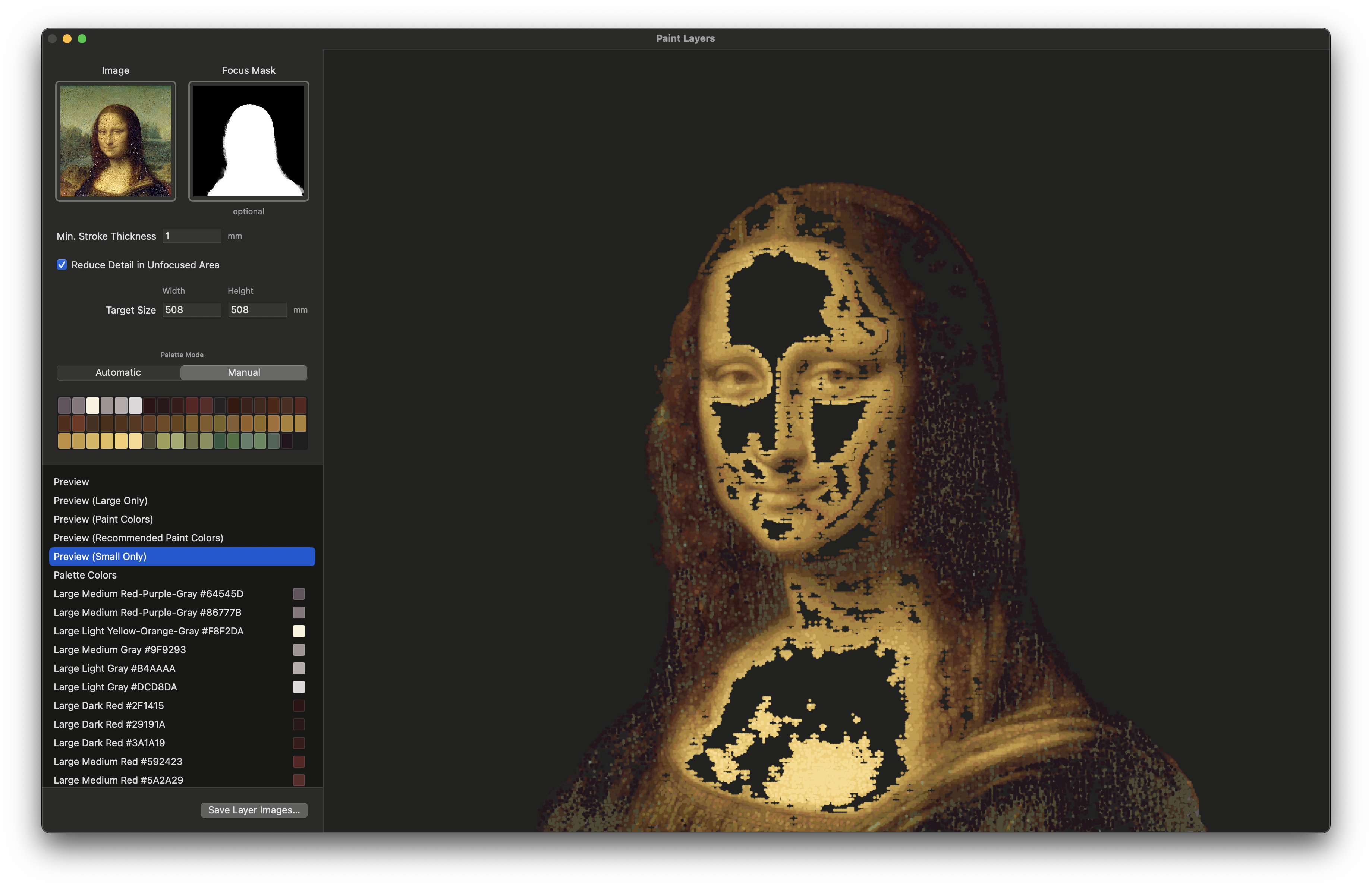 Small strokes only preview