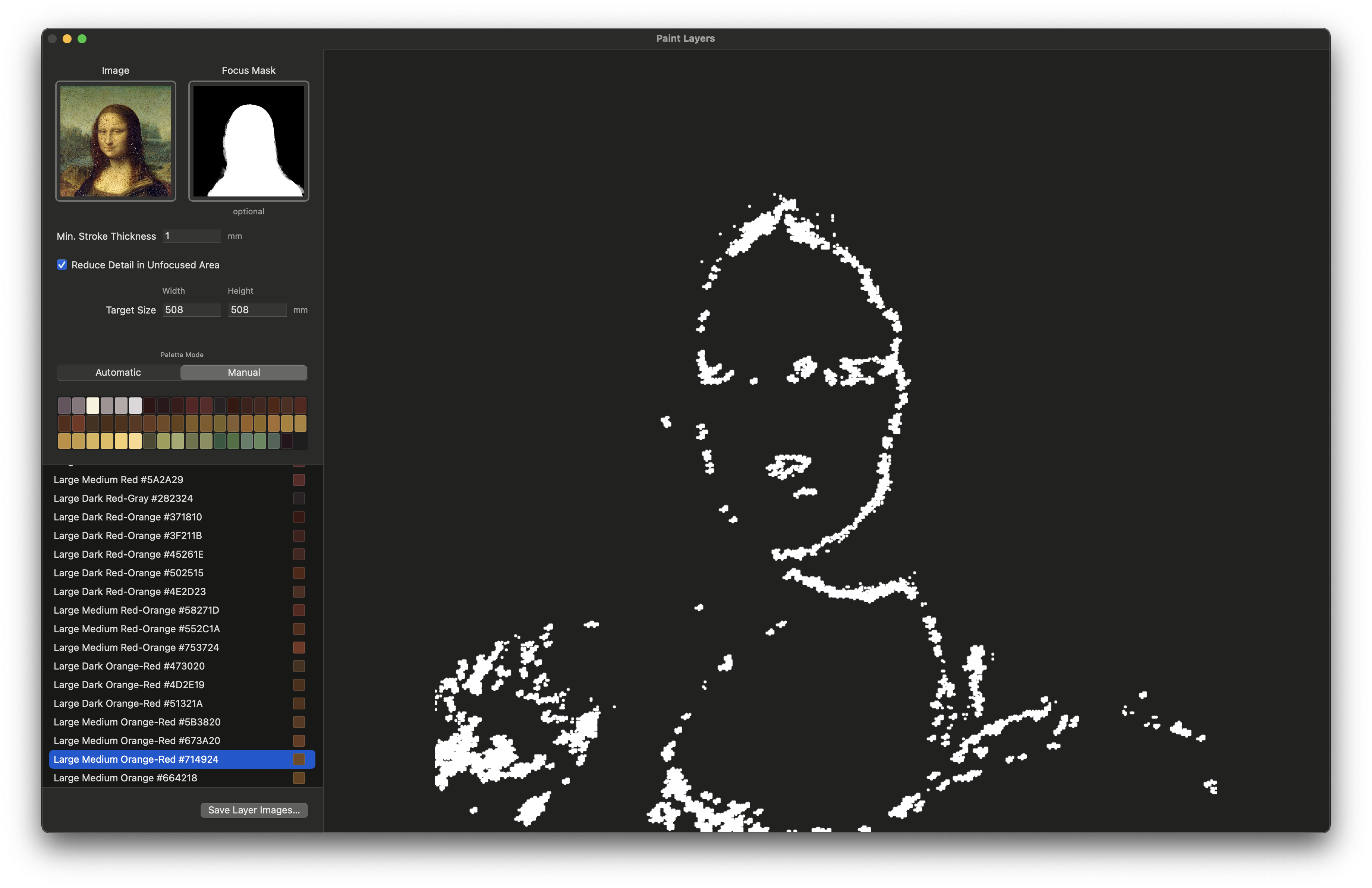 Individual layer in white mode