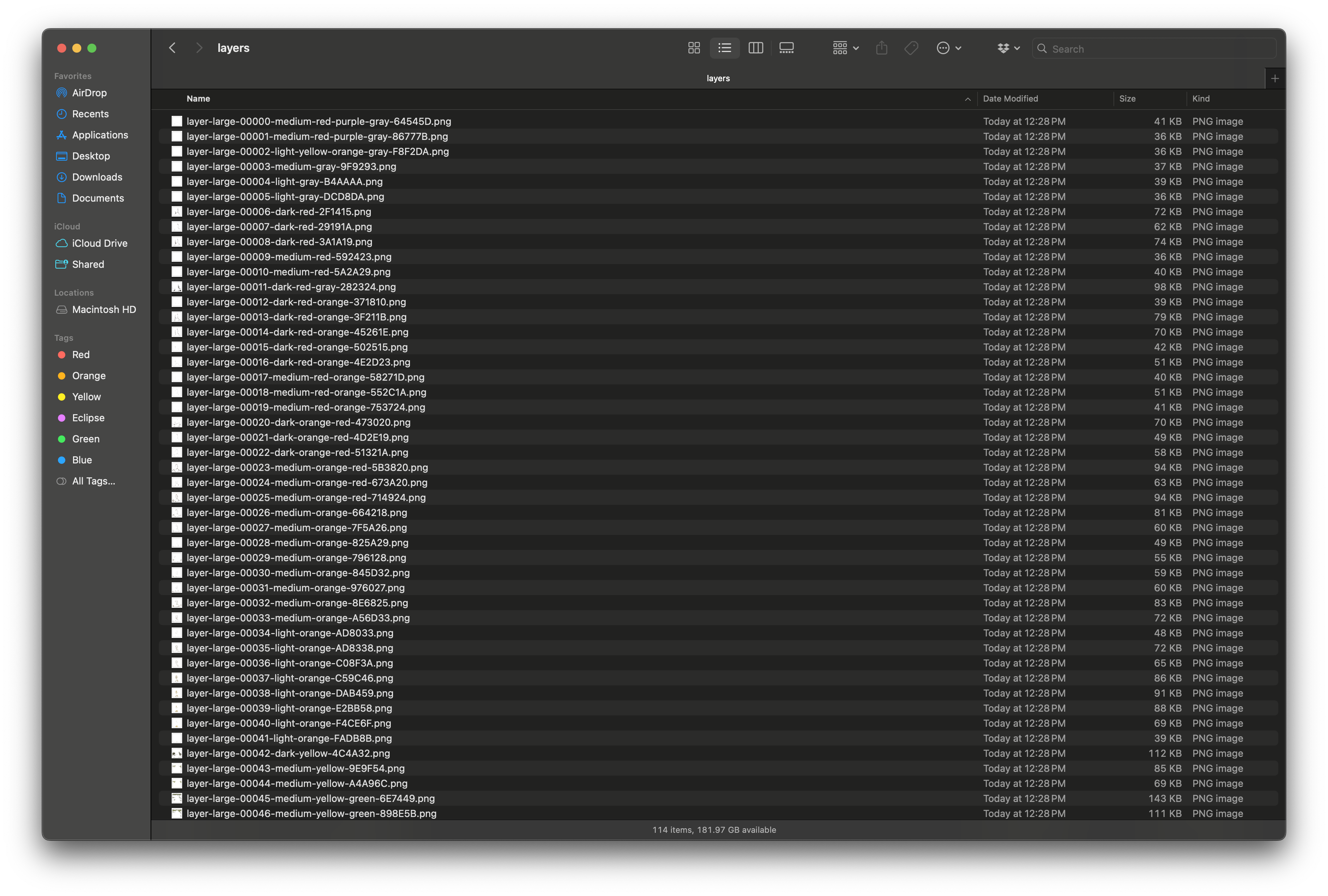Generated layer files